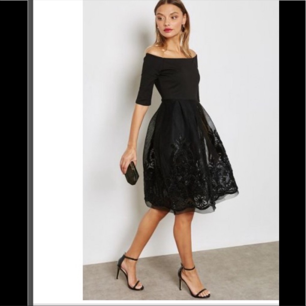 Just me black lace dress small